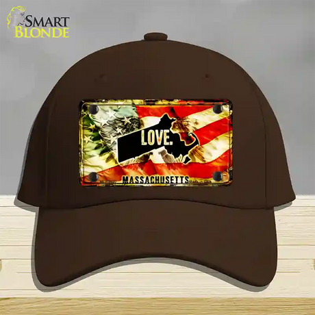 Massachusetts Love Novelty License Plate Hat Cotton / Dark Brown