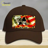 New York Love Novelty License Plate Hat Cotton / Dark Brown