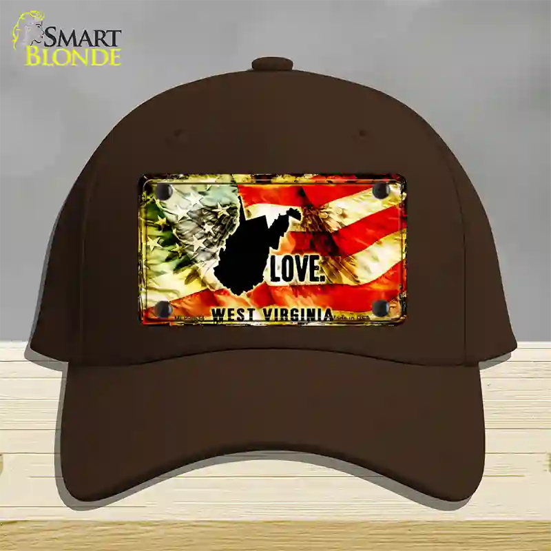 West Virginia Love Novelty License Plate Hat Cotton / Dark Brown