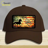 I Love My Horse Novelty License Plate Hat Cotton / Dark Brown