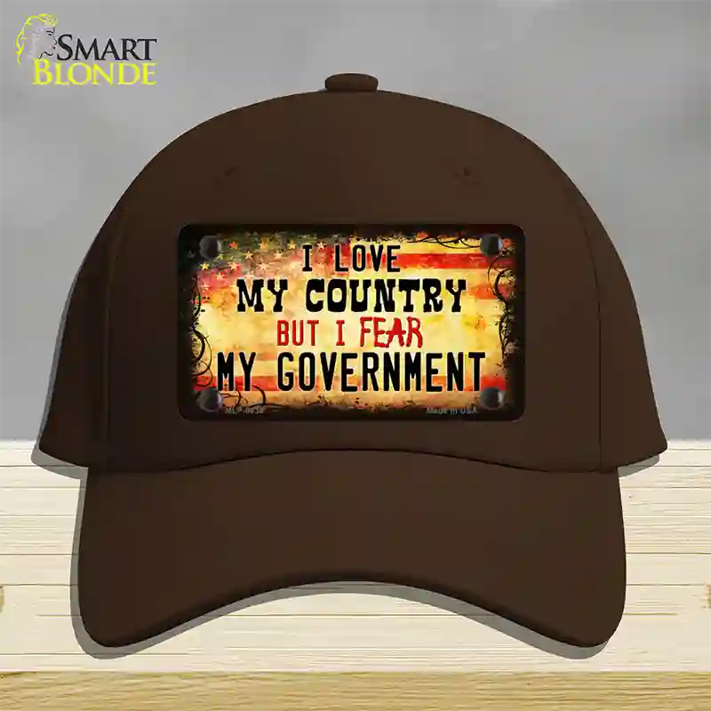 I Love My Country Novelty License Plate Hat Cotton / Dark Brown