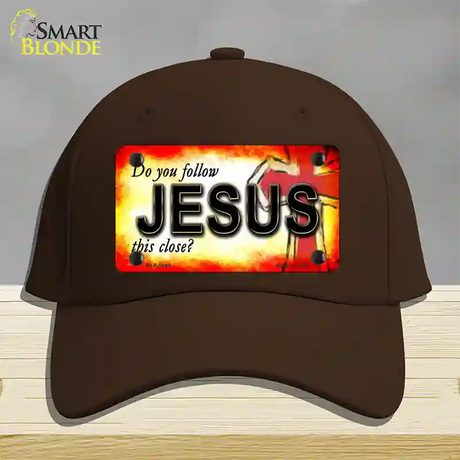 Follow Jesus This Close Novelty License Plate Hat Cotton / Dark Brown