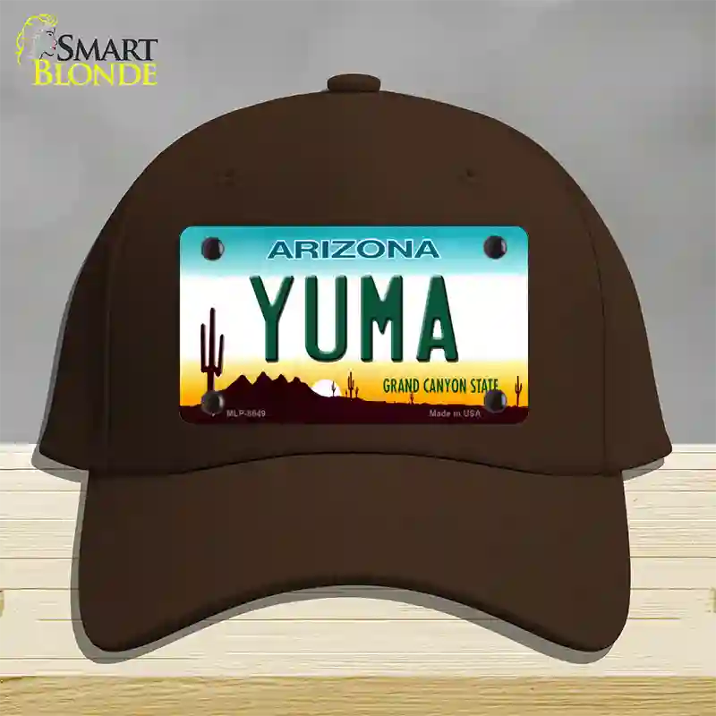 Yuma Arizona Novelty License Plate Hat Cotton / Dark Brown