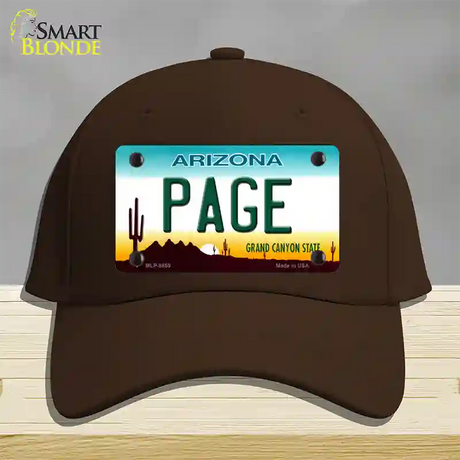 Page Arizona Novelty License Plate Hat Cotton / Dark Brown