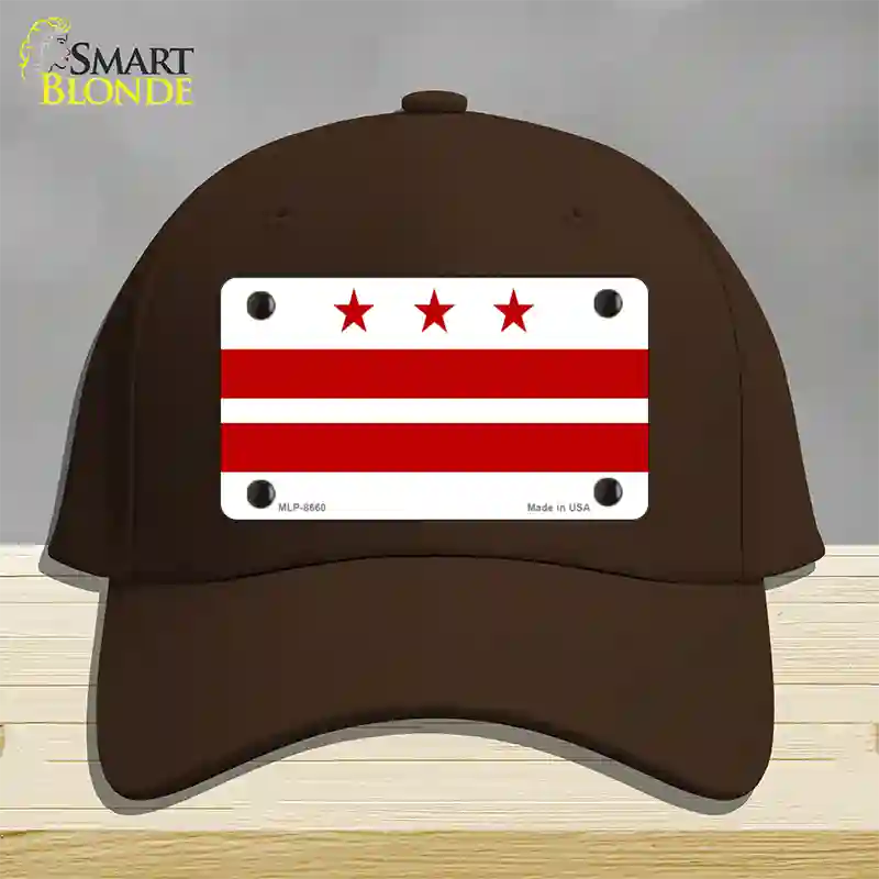 Washington DC Flag Novelty License Plate Hat Cotton / Dark Brown