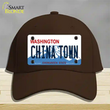 China Town Washington Novelty License Plate Hat Cotton / Dark Brown