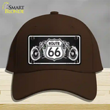 Route 66 With Bikes Novelty License Plate Hat Cotton / Dark Brown