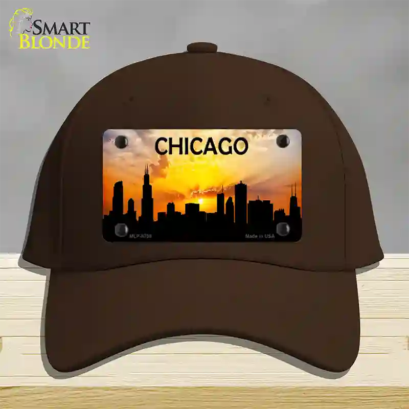 Chicago Silhouette Novelty License Plate Hat Cotton / Dark Brown