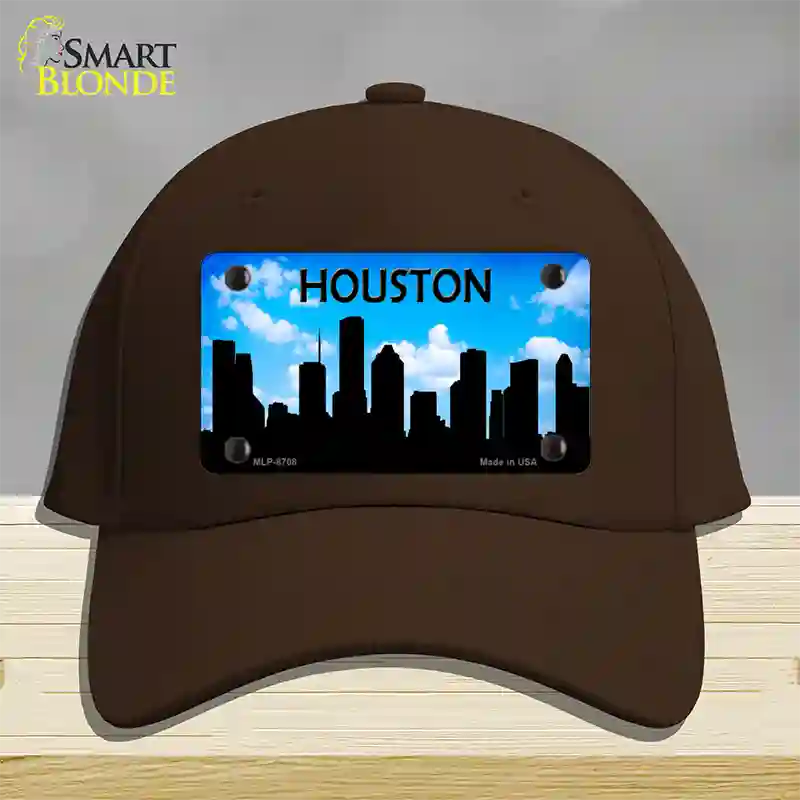 Houston Silhouette Novelty License Plate Hat Cotton / Dark Brown