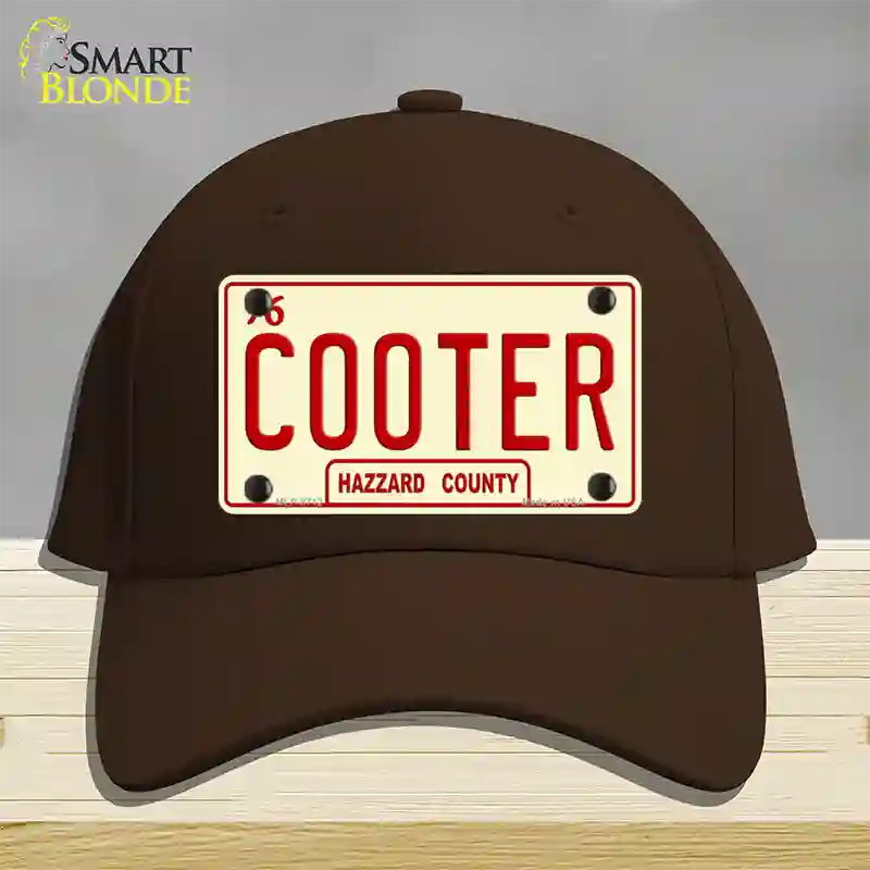 Cooter Novelty License Plate Hat Cotton / Dark Brown