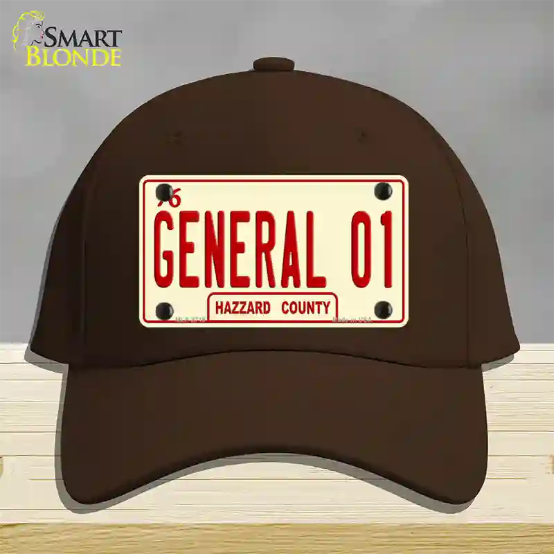 General 01 Novelty License Plate Hat Cotton / Dark Brown