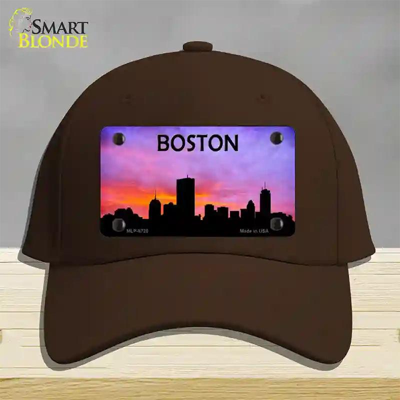 Boston Silhouette Novelty License Plate Hat Cotton / Dark Brown