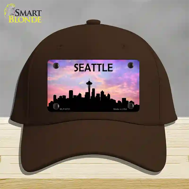 Seattle Silhouette Novelty License Plate Hat Cotton / Dark Brown