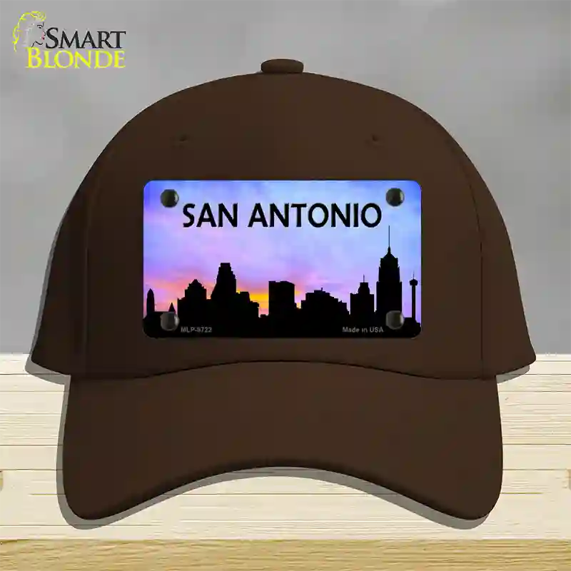 San Antonio Silhouette Novelty License Plate Hat Cotton / Dark Brown