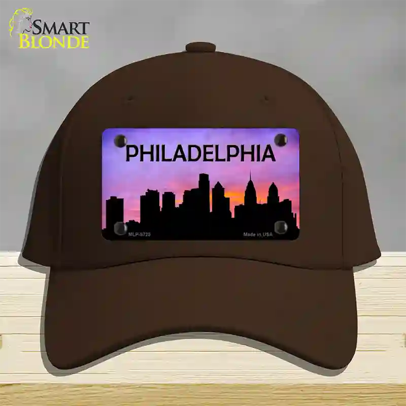 Philadelphia Silhouette Novelty License Plate Hat Cotton / Dark Brown