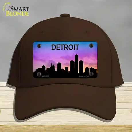 Detroit Silhouette Novelty License Plate Hat Cotton / Dark Brown