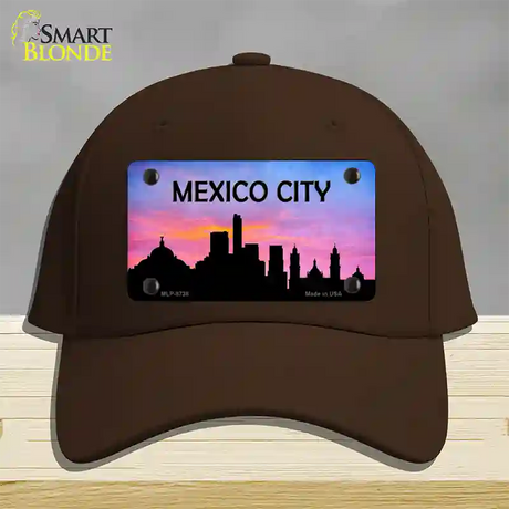 Mexico City Silhouette Novelty License Plate Hat Cotton / Dark Brown