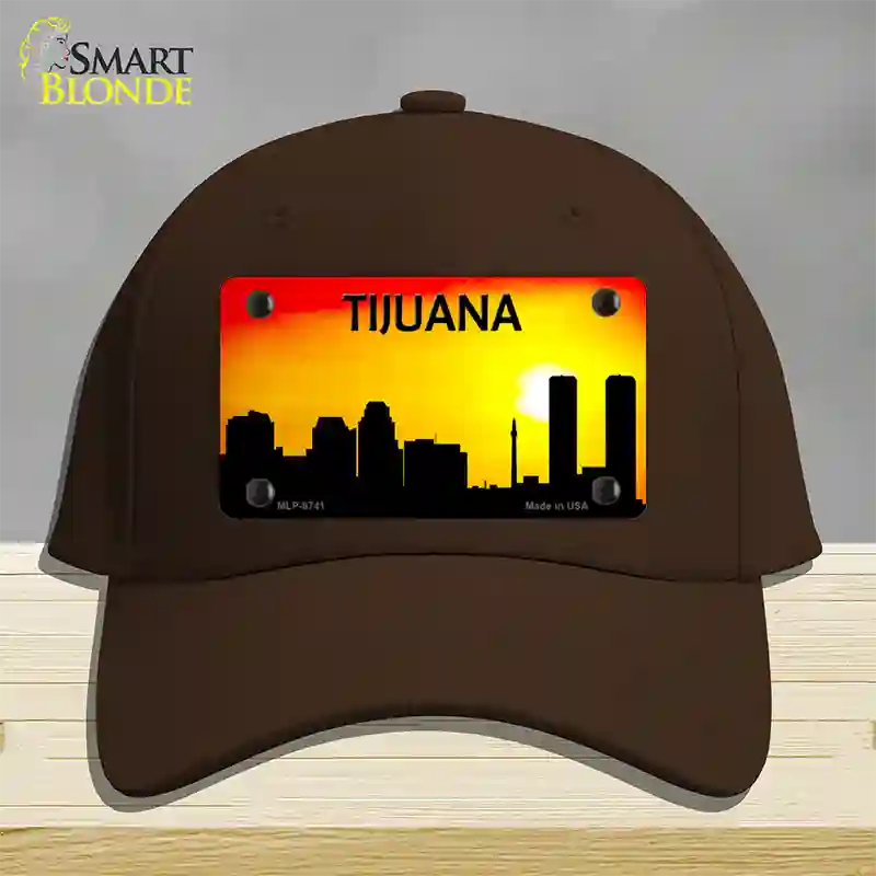 Tijuana Silhouette Novelty License Plate Hat Cotton / Dark Brown