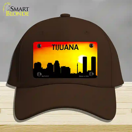 Tijuana Silhouette Novelty License Plate Hat Cotton / Dark Brown