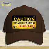 Caution Stops At Garage Sales Novelty License Plate Hat Cotton / Dark Brown