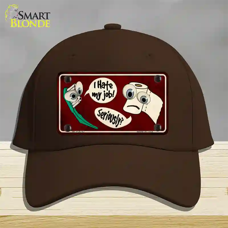 I Hate My Job Novelty License Plate Hat Cotton / Dark Brown