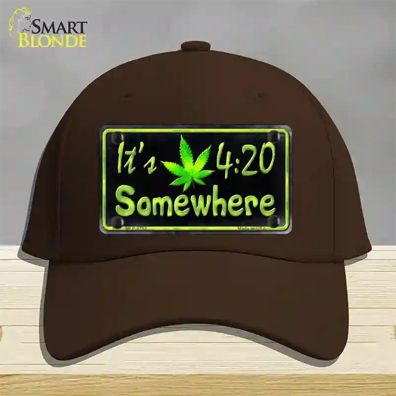 Its 4:20 Novelty License Plate Hat Cotton / Dark Brown