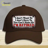 You Cant Make Me Novelty License Plate Hat Cotton / Dark Brown