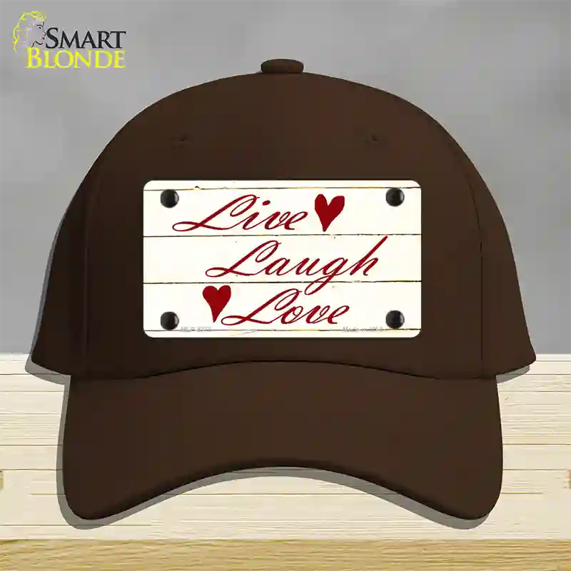 Live, Laugh, Love Novelty License Plate Hat Cotton / Dark Brown