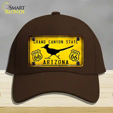 Arizona Grand Canyon With Route 66 Novelty License Plate Hat Cotton / Dark Brown