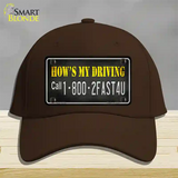 Hows My Driving Novelty License Plate Hat Cotton / Dark Brown