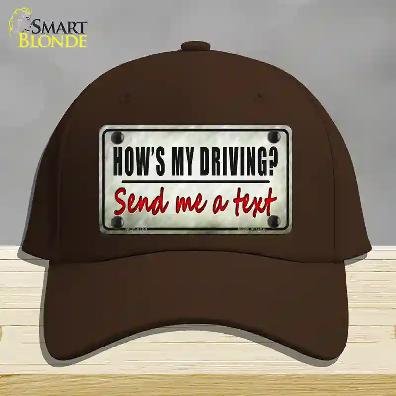 Send Me A Text Novelty License Plate Hat Cotton / Dark Brown