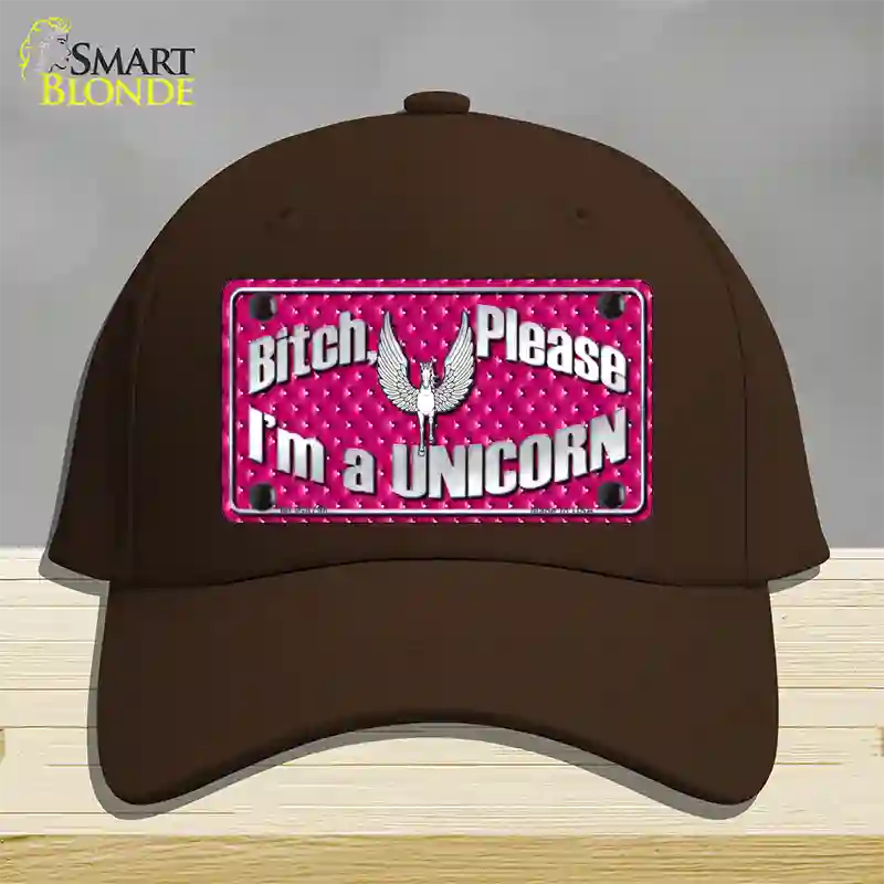 Bitch Please Novelty License Plate Hat Cotton / Dark Brown