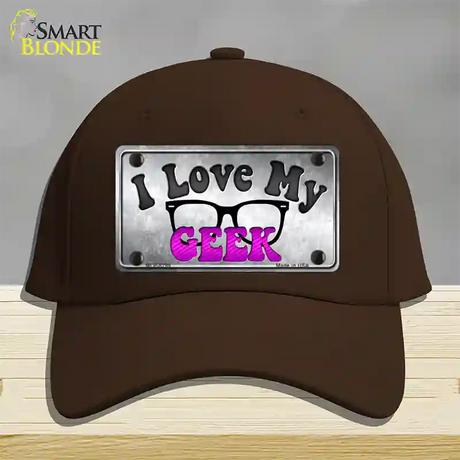 I Love My Geek Novelty License Plate Hat Cotton / Dark Brown