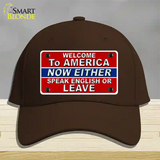 Speak English Or Leave Novelty License Plate Hat Cotton / Dark Brown