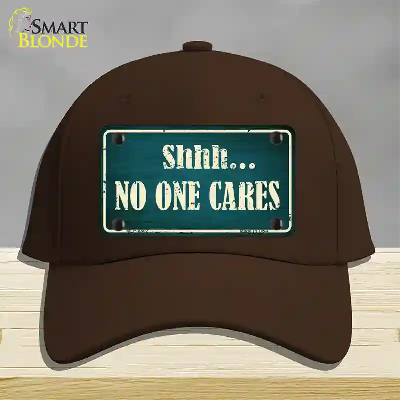 No One Cares Novelty License Plate Hat Cotton / Dark Brown