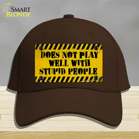 Does Not Play Well Novelty License Plate Hat Cotton / Dark Brown