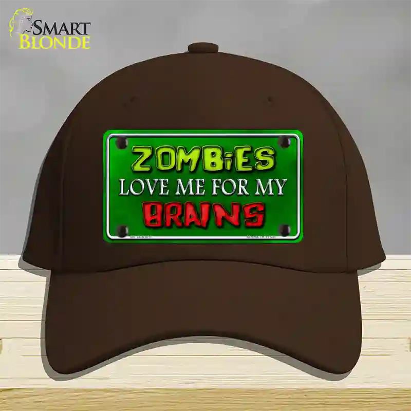 Zombies Love Me Novelty License Plate Hat Cotton / Dark Brown