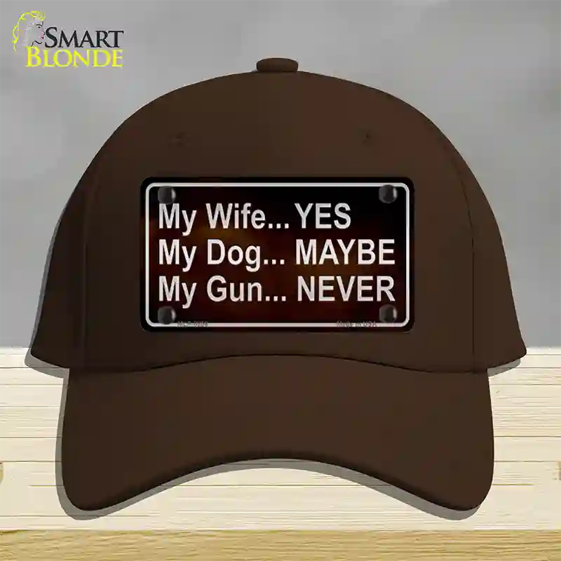 My Gun Novelty License Plate Hat Cotton / Dark Brown