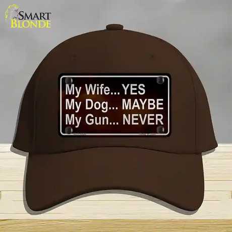 My Gun Novelty License Plate Hat Cotton / Dark Brown