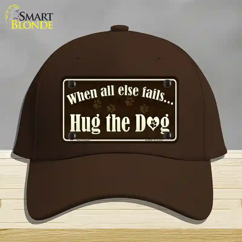 Hug The Dog Novelty License Plate Hat Cotton / Dark Brown