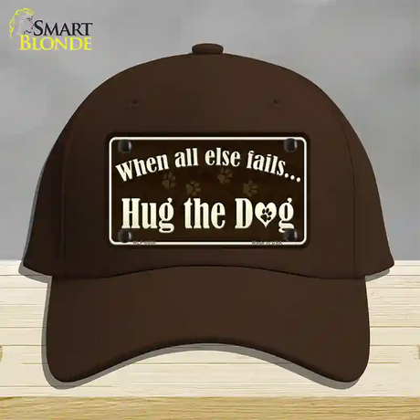 Hug The Dog Novelty License Plate Hat Cotton / Dark Brown