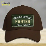 Greatest Farter Novelty License Plate Hat Cotton / Dark Brown