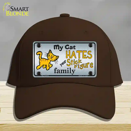 My Cat Hates Novelty License Plate Hat Cotton / Dark Brown