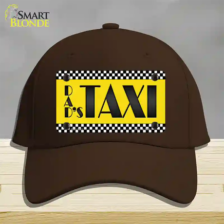 Dads Taxi Novelty License Plate Hat Cotton / Dark Brown