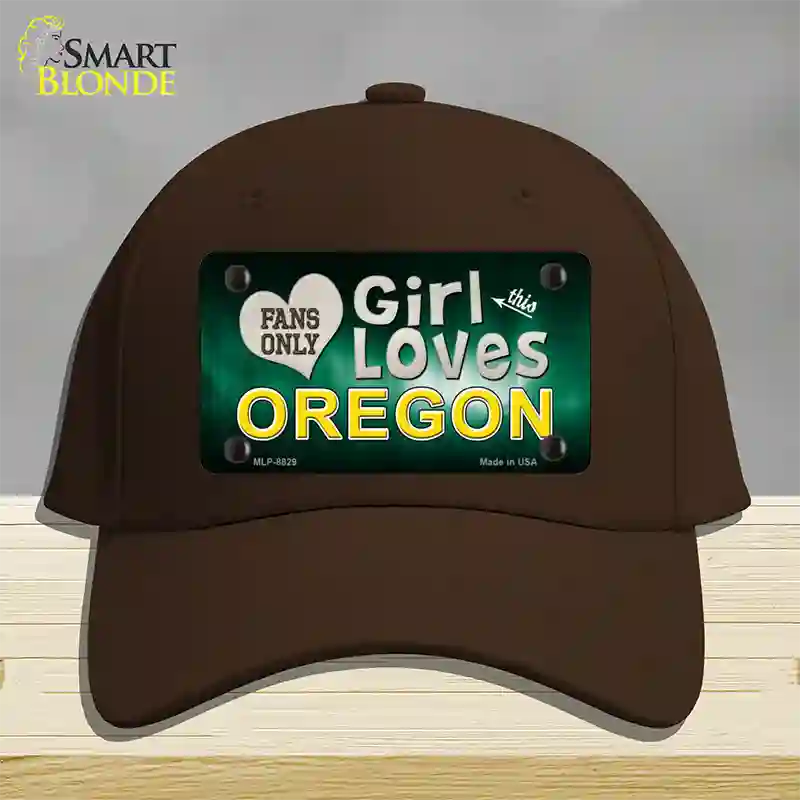 This Girl Loves Oregon Novelty License Plate Hat Cotton / Dark Brown