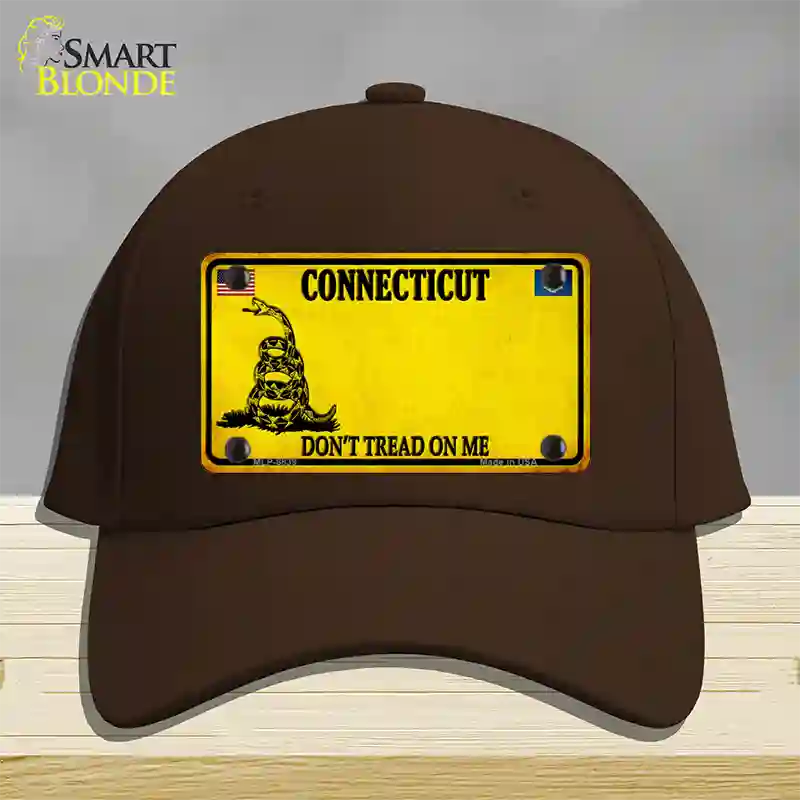 Connecticut Dont Tread On Me Novelty License Plate Hat Cotton / Dark Brown