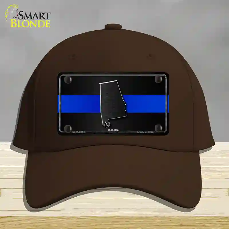 Alabama Thin Blue Line Novelty License Plate Hat Cotton / Dark Brown