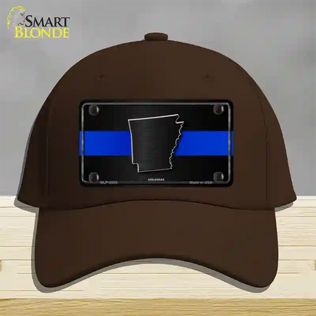 Arkansas Thin Blue Line Novelty License Plate Hat Cotton / Dark Brown