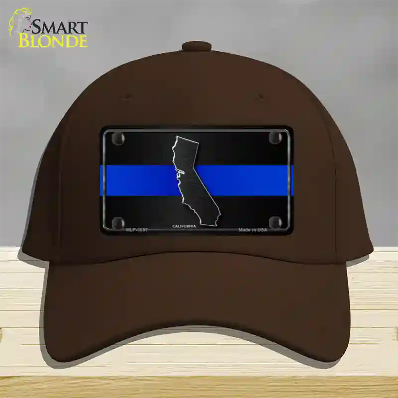 California Thin Blue Line Novelty License Plate Hat Cotton / Dark Brown