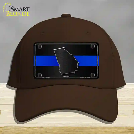 Georgia Thin Blue Line Novelty License Plate Hat Cotton / Dark Brown